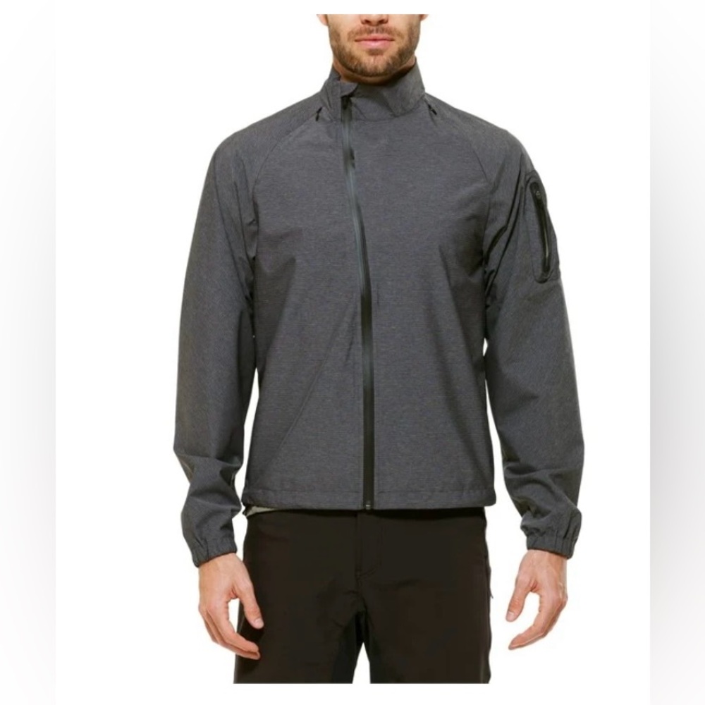 GIRO Sport Design Raincoat/Cycling Jacket, grey, size large, full zip - Picture 1 of 12